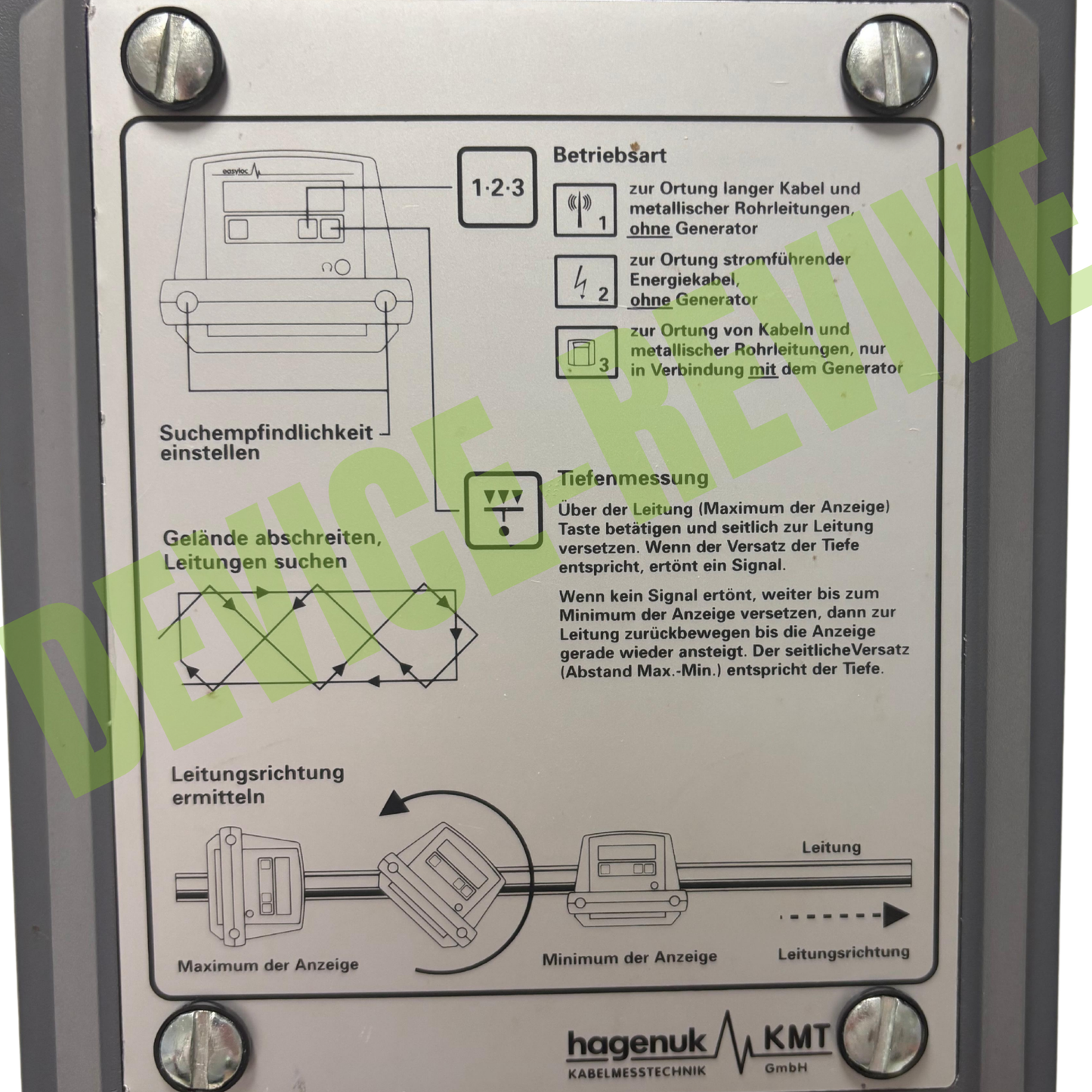 Reparatur für hagenuk KMT EASYLOC E 3003277 Leitungssuchgerät